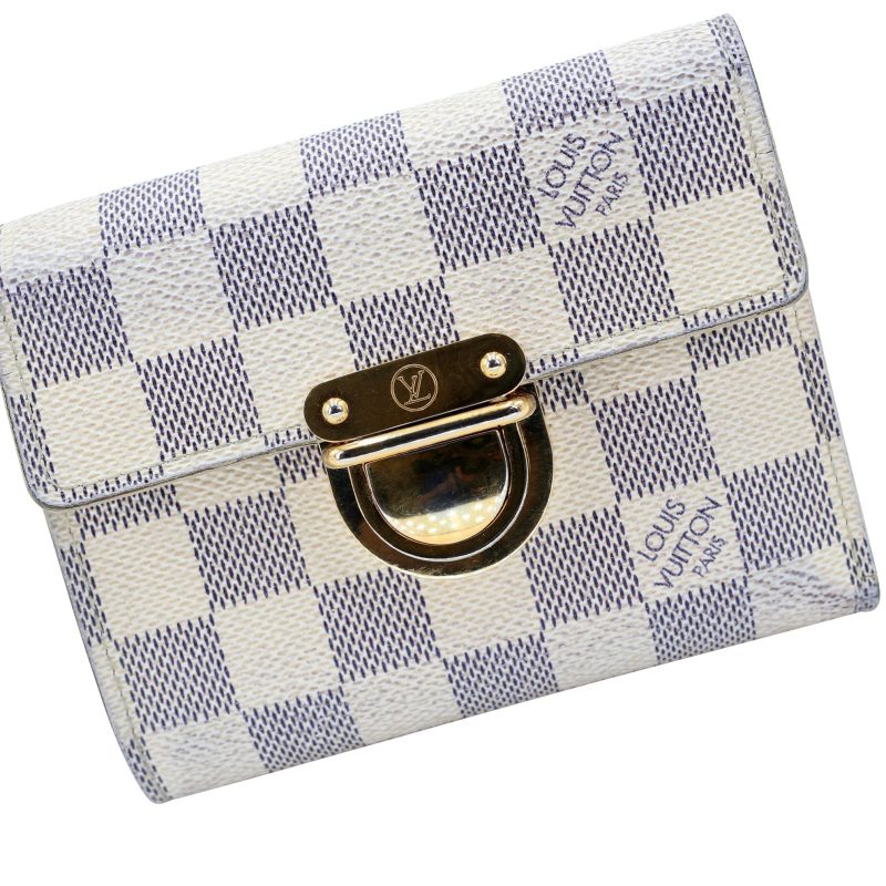 Louis Vuitton Koala Azur Coated Canvas French Push-lock Wallet LV-W0420P-0002