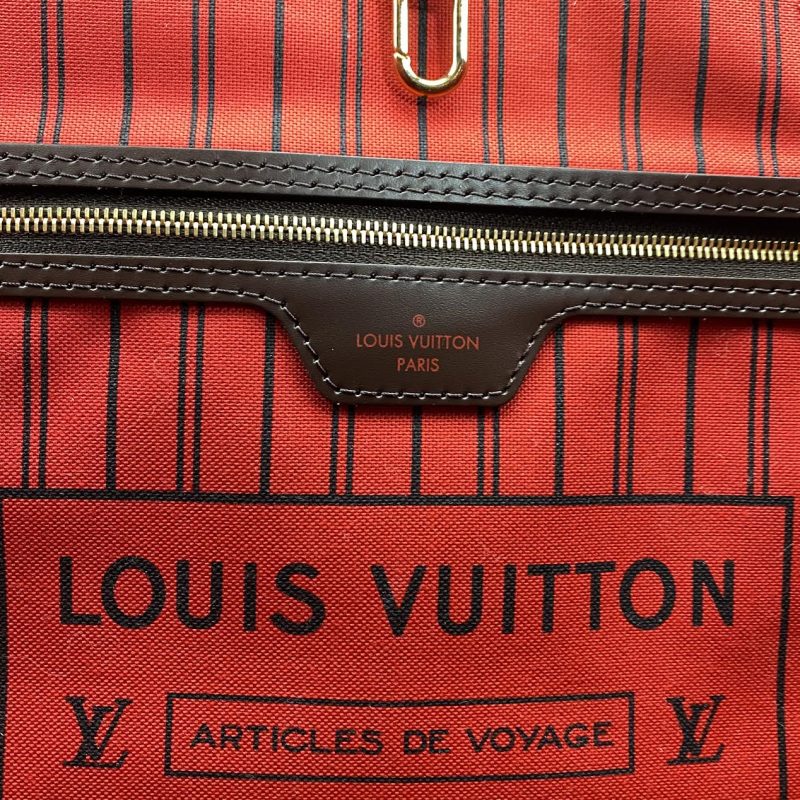 LOUIS VUITTON Neverfull Damier Ebene with Pouch - Image 8