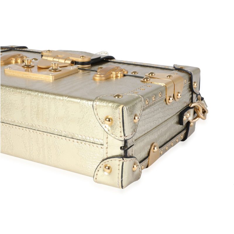 Louis Vuitton Gold Grain de Bois Petite Malle - Image 6
