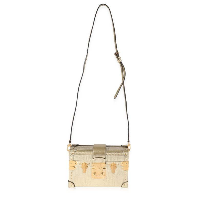 Louis Vuitton Gold Grain de Bois Petite Malle - Image 3