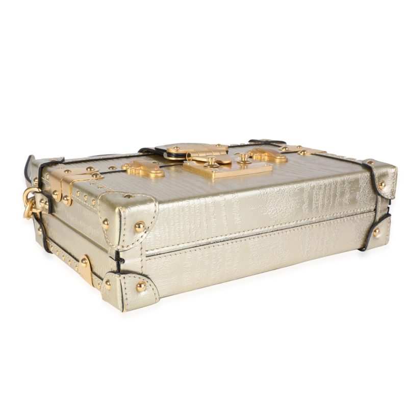 Louis Vuitton Gold Grain de Bois Petite Malle - Image 5