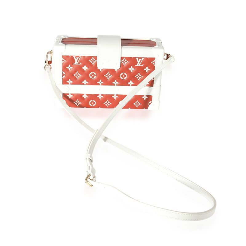 Louis Vuitton Terracotta & White Monogram Embossed Lambskin Petite Malle - Image 2