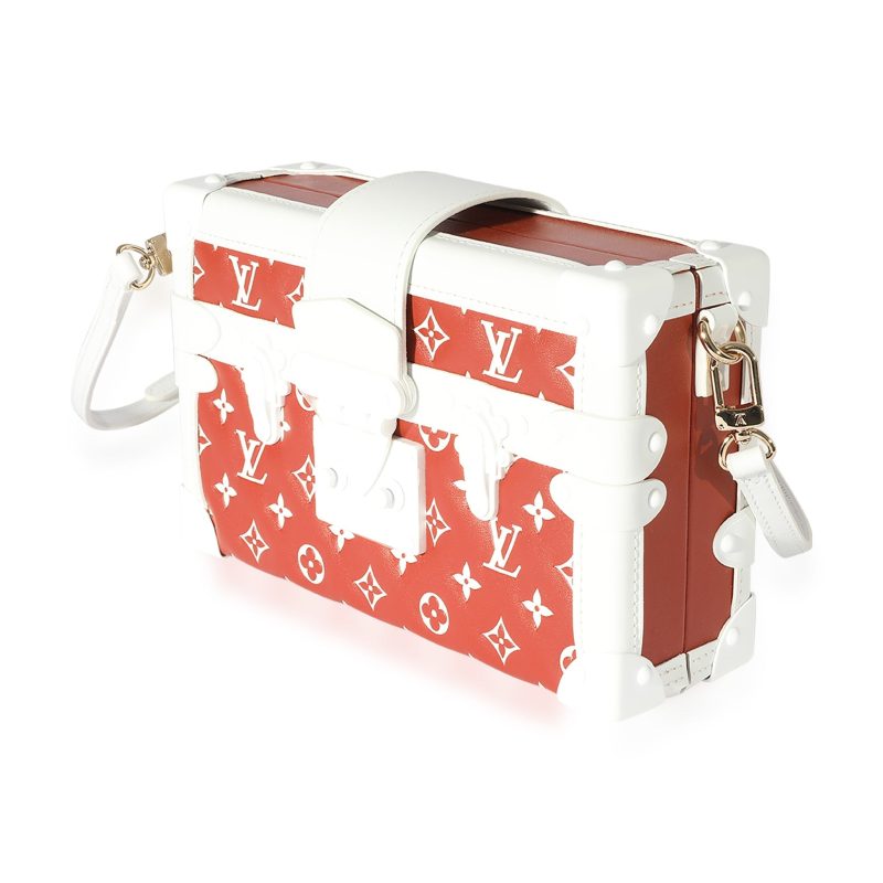 Louis Vuitton Terracotta & White Monogram Embossed Lambskin Petite Malle