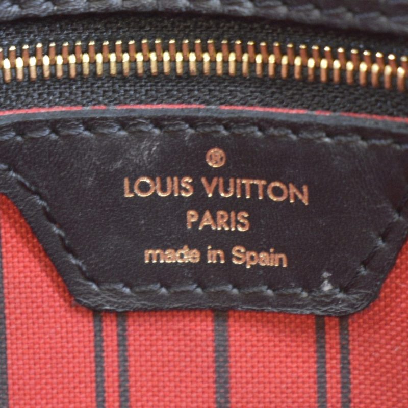 LOUIS VUITTON Neverfull Karakoram MM Damier Ebene Tote Shoulder Bag Red - Image 9