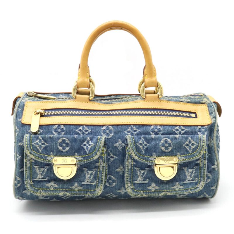 LOUIS VUITTON Monogram Neo Speedy Handbag Boston Bag Blue M95019 - Image 9