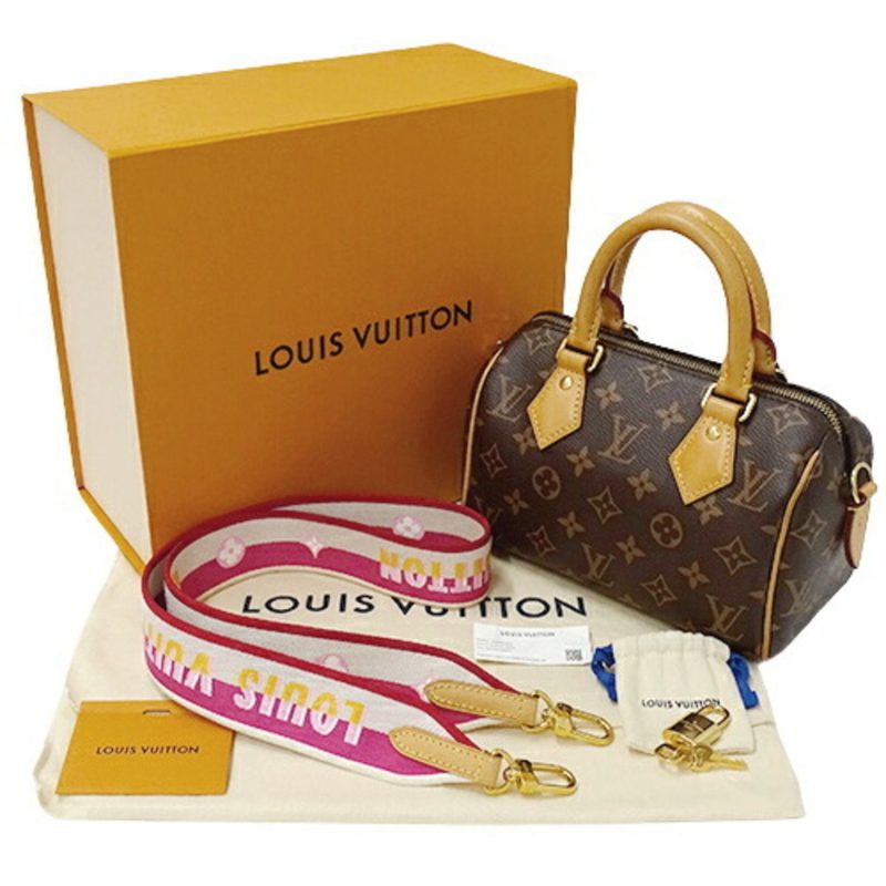 LOUIS VUITTON Bag Monogram Women's Handbag Shoulder 2way Speedy Bandouliere 20 Fuchsia M45948 Brown - Image 6