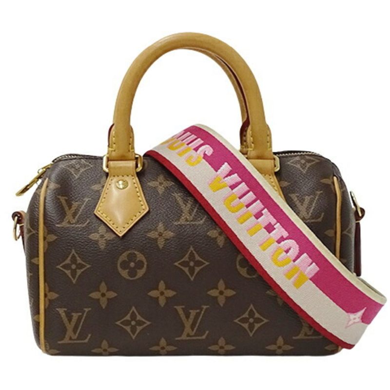 LOUIS VUITTON Bag Monogram Women's Handbag Shoulder 2way Speedy Bandouliere 20 Fuchsia M45948 Brown - Image 10