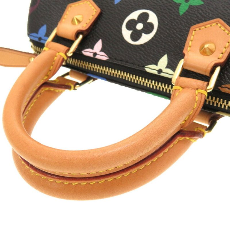 LOUIS VUITTON Monogram Multicolor Speedy Noir M92644 Handbag Bag Black - Image 4