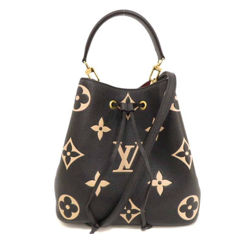 LOUIS VUITTON M45497 Neonoe MM Bicolor Black Beige Shoulder Bag Empreinte Women's - Image 10