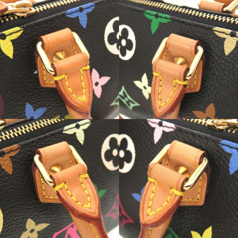 LOUIS VUITTON Monogram Multicolor Speedy Noir M92644 Handbag Bag Black - Image 5