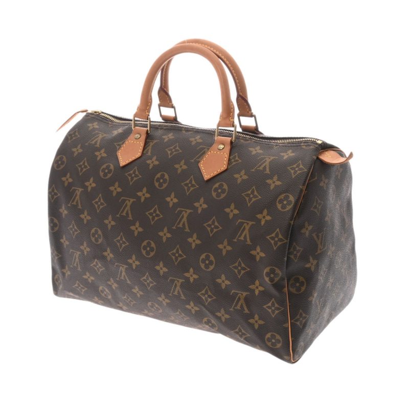 LOUIS VUITTON Monogram Speedy 35 Brown M41524 Women's Canvas Handbag