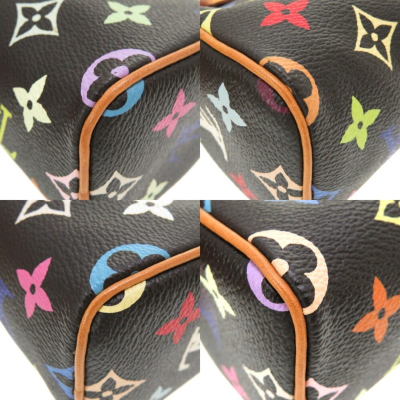 LOUIS VUITTON Monogram Multicolor Speedy Noir M92644 Handbag Bag Black - Image 3