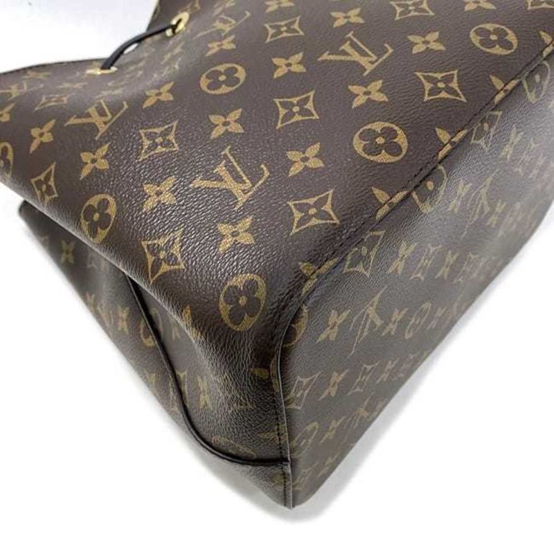LOUIS VUITTON Shoulder Bag Neonoe Brown Black Monogram M44020 Canvas Leather MI3169  Bucket Tote 2way Women's LV - Image 6