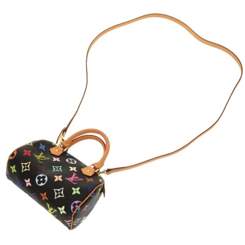 LOUIS VUITTON Monogram Multicolor Speedy Noir M92644 Handbag Bag Black - Image 7