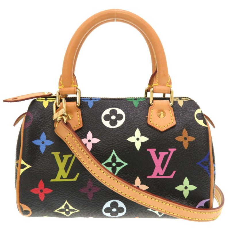 LOUIS VUITTON Monogram Multicolor Speedy Noir M92644 Handbag Bag Black - Image 9