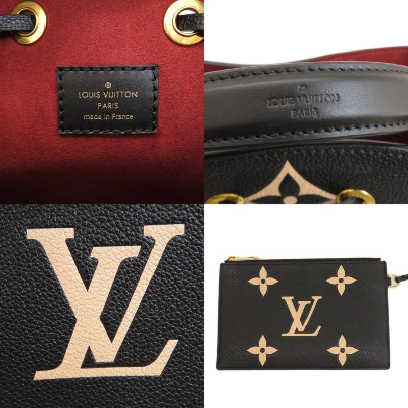 LOUIS VUITTON M45497 Neonoe MM Bicolor Black Beige Shoulder Bag Empreinte Women's - Image 5