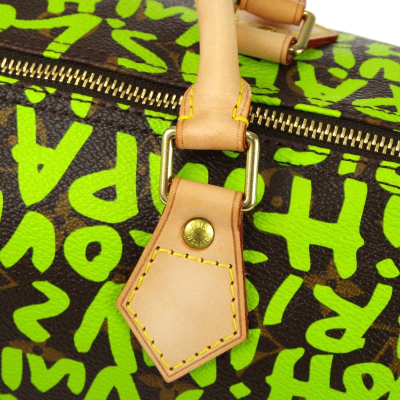 LOUIS VUITTON Speedy 30 Handbag Monogram Graffiti Green M93706 78734 - Image 4