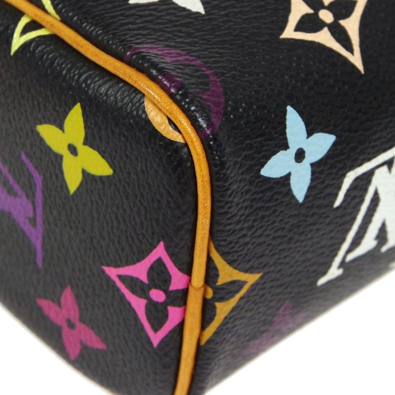 LOUIS VUITTON Mini Speedy 2way Shoulder Handbag Black Multicolor M92644 78466 - Image 2