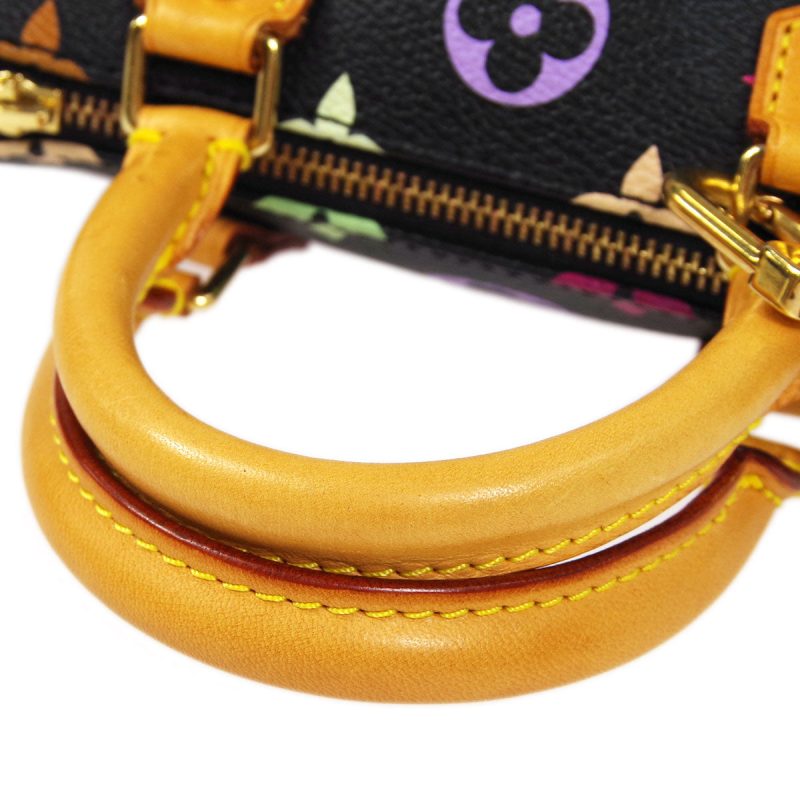 LOUIS VUITTON Mini Speedy 2way Shoulder Handbag Black Multicolor M92644 78466 - Image 3