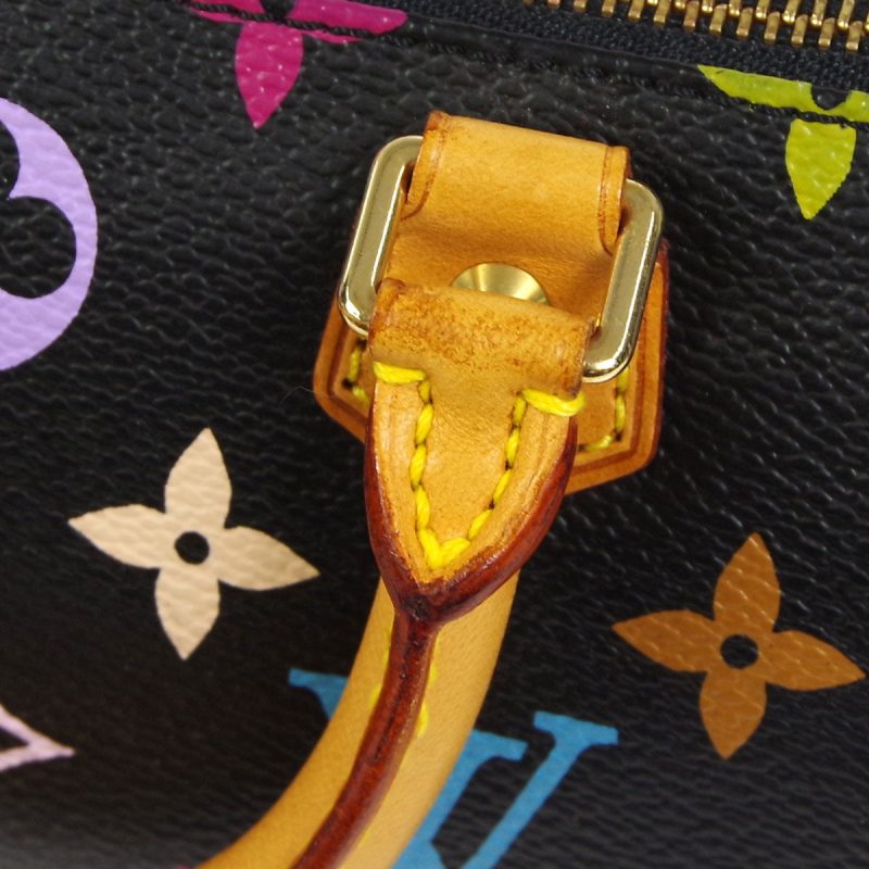 LOUIS VUITTON Mini Speedy 2way Shoulder Handbag Black Multicolor M92644 78466 - Image 7