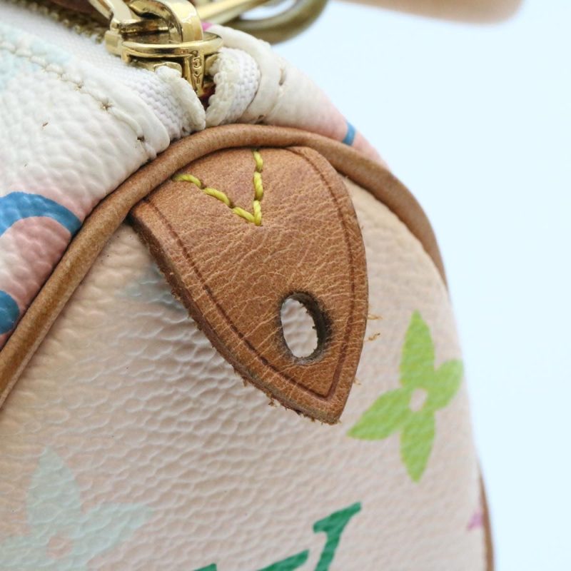 LOUIS VUITTON Monogram Multicolor Mini Speedy Hand Bag White M92645 Auth 25763 - Image 17