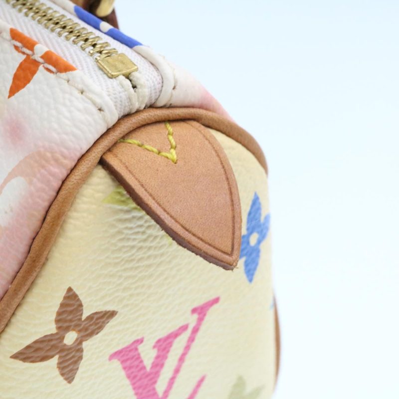 LOUIS VUITTON Monogram Multicolor Mini Speedy Hand Bag White M92645 Auth 25763 - Image 18