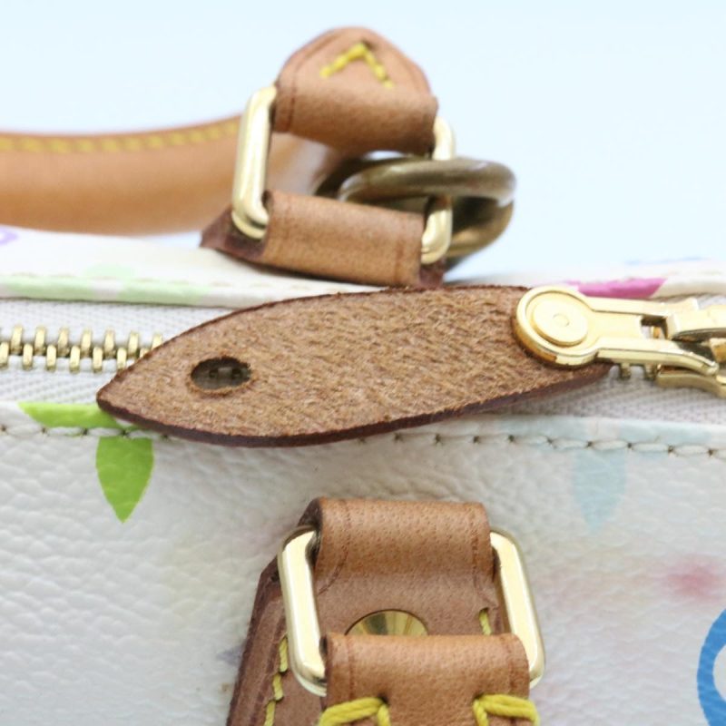 LOUIS VUITTON Monogram Multicolor Mini Speedy Hand Bag White M92645 Auth 25763 - Image 19