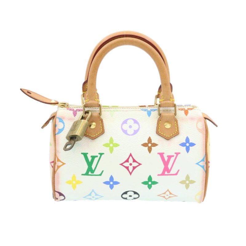 LOUIS VUITTON Monogram Multicolor Mini Speedy Hand Bag White M92645 Auth 25763 - Image 12