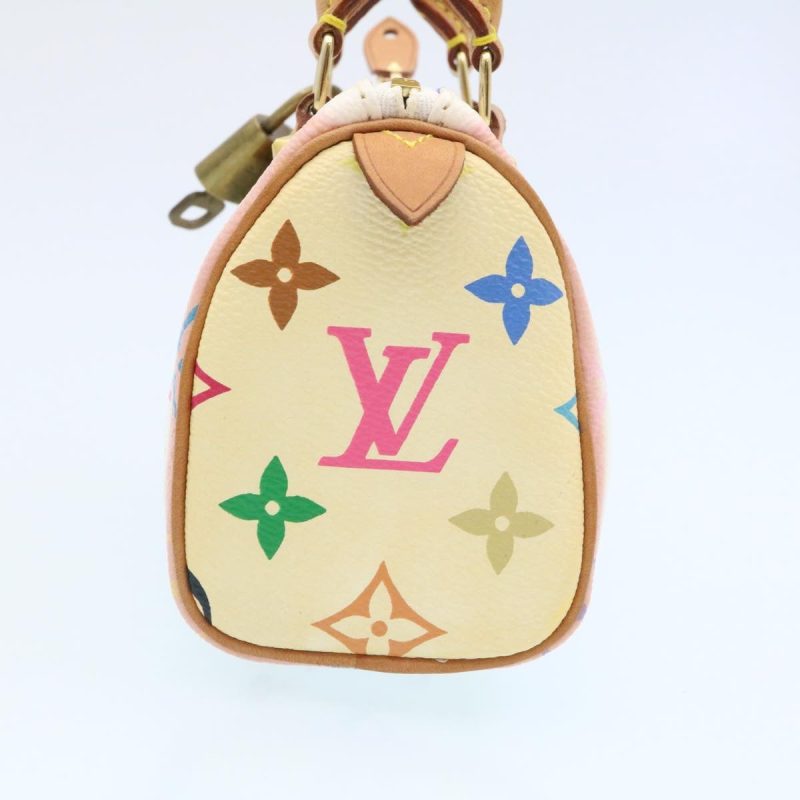 LOUIS VUITTON Monogram Multicolor Mini Speedy Hand Bag White M92645 Auth 25763 - Image 2