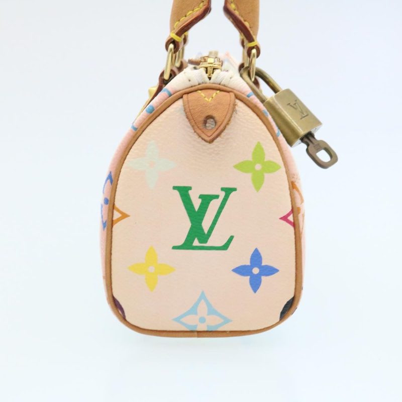 LOUIS VUITTON Monogram Multicolor Mini Speedy Hand Bag White M92645 Auth 25763 - Image 3