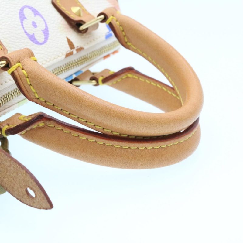 LOUIS VUITTON Monogram Multicolor Mini Speedy Hand Bag White M92645 Auth 25763 - Image 6
