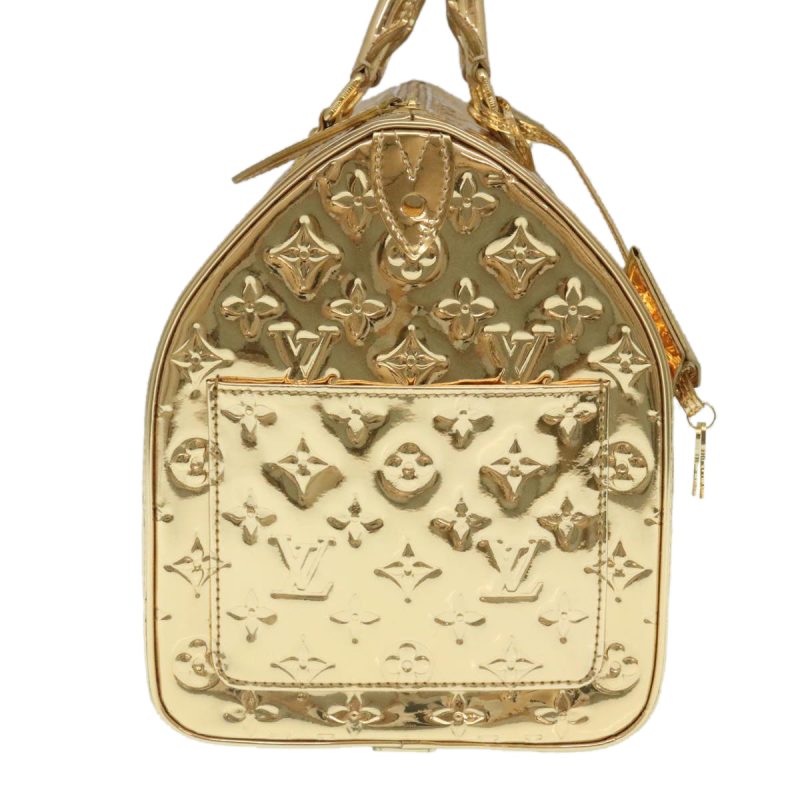LOUIS VUITTON Monogram Miroir Speedy 35 Hand Bag Gold M95785 LV Auth 29332A - Image 3