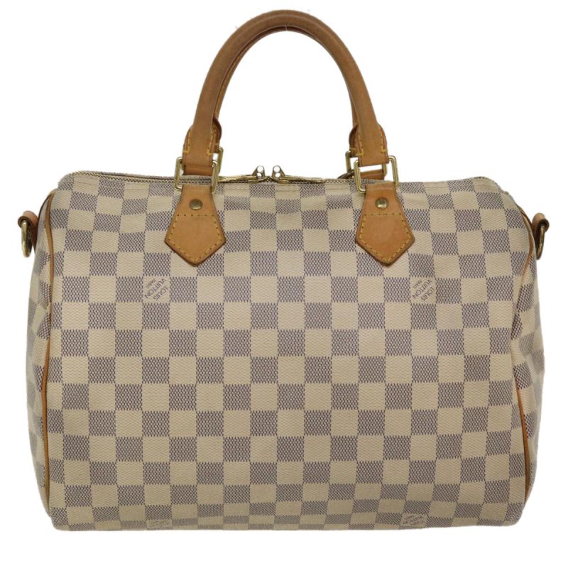LOUIS VUITTON Damier Azur Speedy Bandouliere 30 2Way Hand Bag N41052 Auth 35977