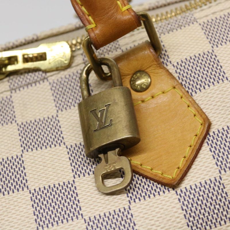LOUIS VUITTON Damier Azur Speedy Bandouliere 35 Hand Bag N41002 LV Auth 39036 - Image 18