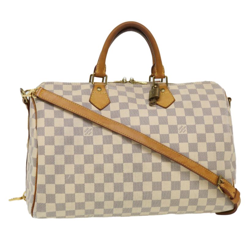 LOUIS VUITTON Damier Azur Speedy Bandouliere 35 Hand Bag N41002 LV Auth 39036 - Image 20