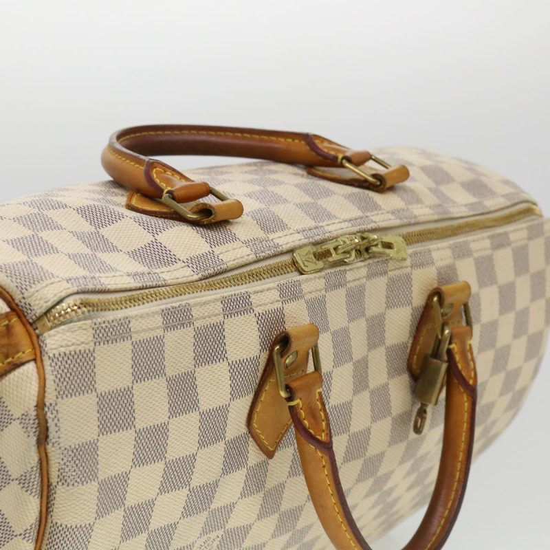 LOUIS VUITTON Damier Azur Speedy Bandouliere 35 Hand Bag N41002 LV Auth 39036 - Image 5