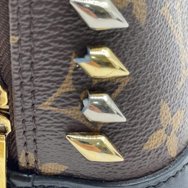 LOUIS VUITTON Studded Alma BB Monogram Macassar Canvas Crossbody Bag Brown - Image 12