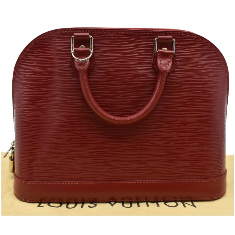 Louis Vuitton Alma MM Epi Leather Satchel Bag Red - Image 2
