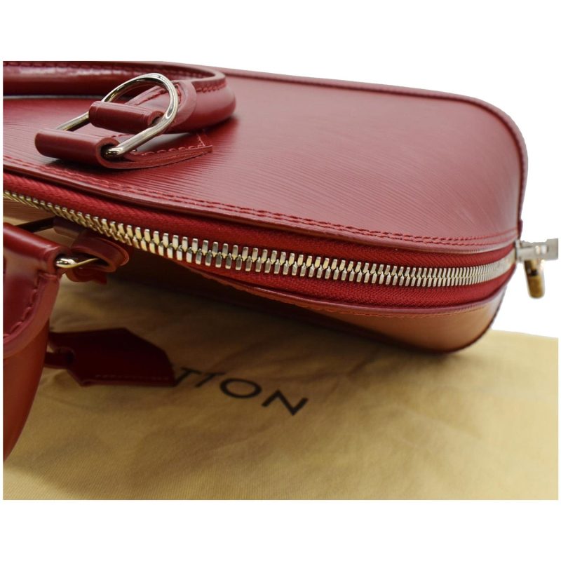 Louis Vuitton Alma MM Epi Leather Satchel Bag Red - Image 4