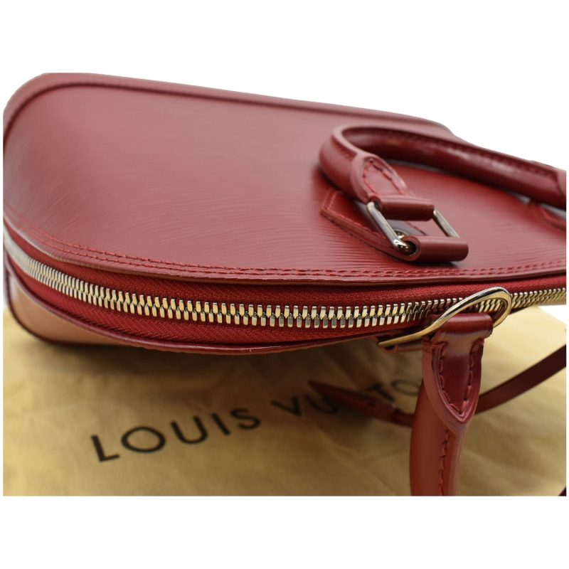 Louis Vuitton Alma MM Epi Leather Satchel Bag Red - Image 5