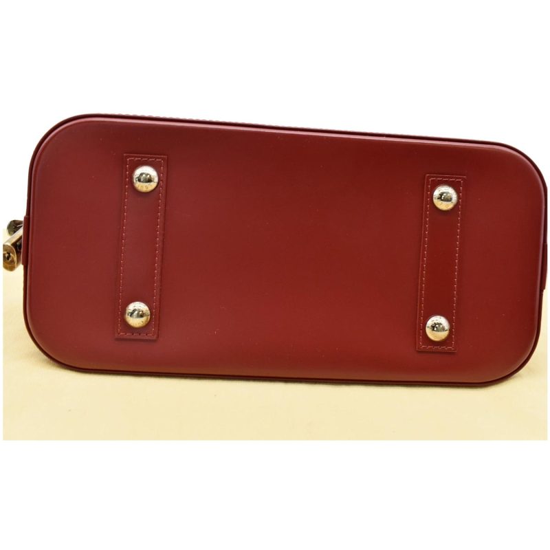 Louis Vuitton Alma MM Epi Leather Satchel Bag Red - Image 7