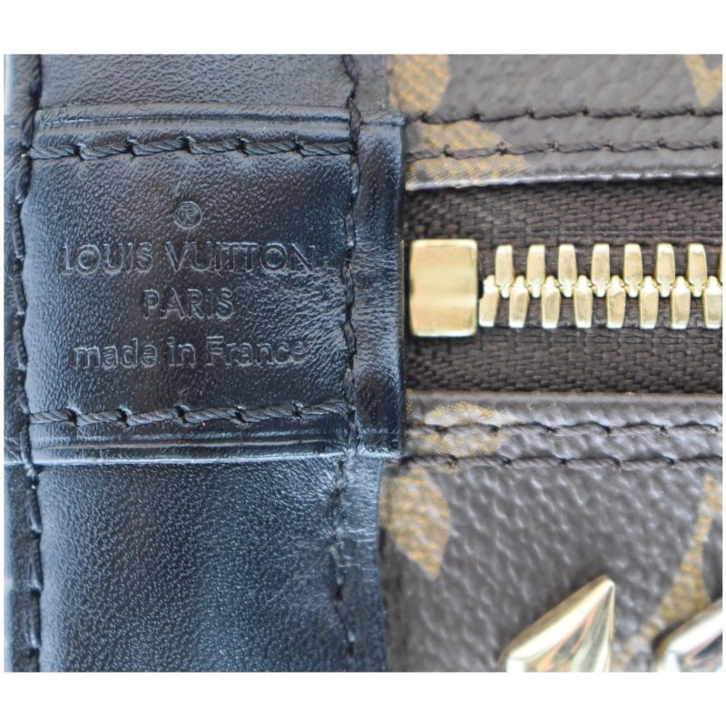 LOUIS VUITTON Studded Alma BB Monogram Macassar Canvas Crossbody Bag Brown - Image 10