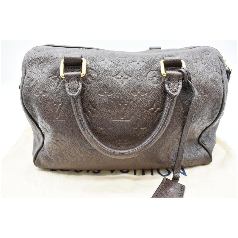 LOUIS VUITTON Speedy 25 Monogram Empreinte Leather Satchel Bag Terre - Image 3