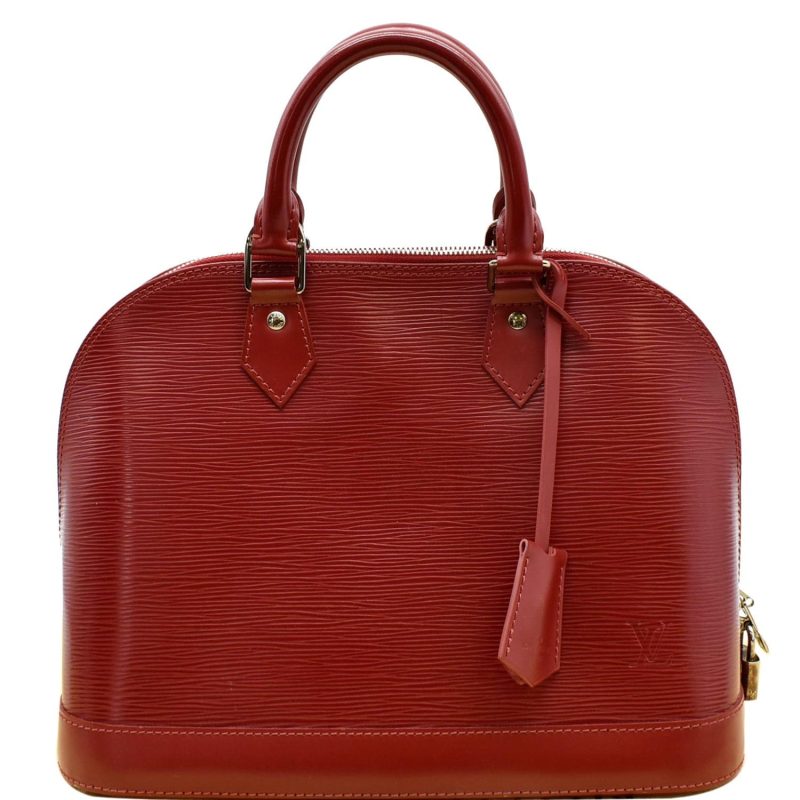 Louis Vuitton Alma MM Epi Leather Satchel Bag Red - Image 10