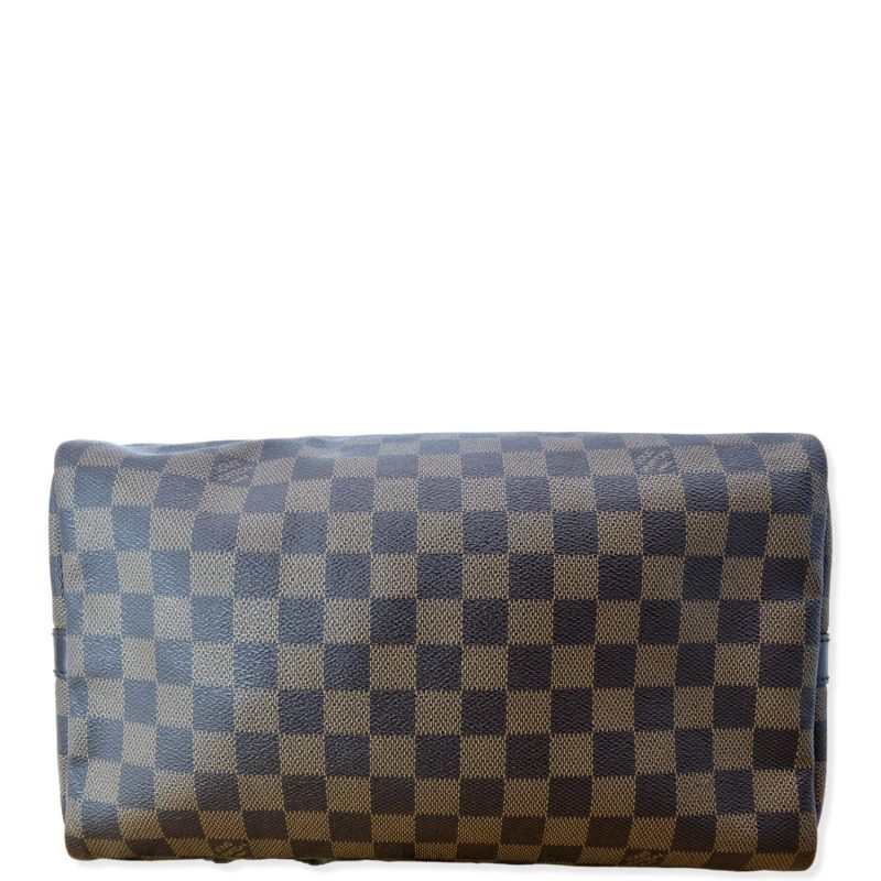 LOUIS VUITTON Speedy 30 Bandouliere Damier Ebene Satchel Bag Brown - Image 8