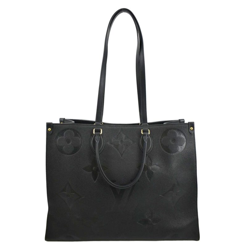 Louis Vuitton Onthego GM Monogram Empreinte Leather Tote Bag Black - Image 12