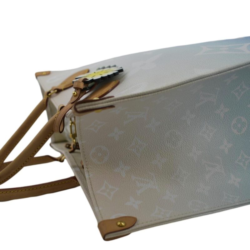 LOUIS VUITTON Pool Onthego GM Monogram Canvas Shoulder Bag Light Blue - Image 6