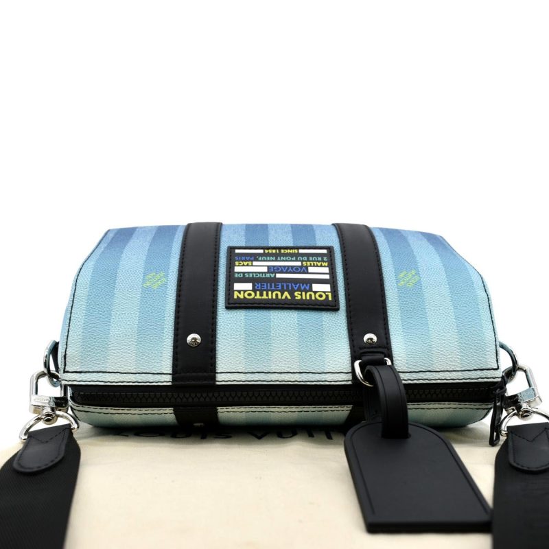 LOUIS VUITTON City Keepall Damier Stripes Shoulder Bag Gradient Blue - Image 4