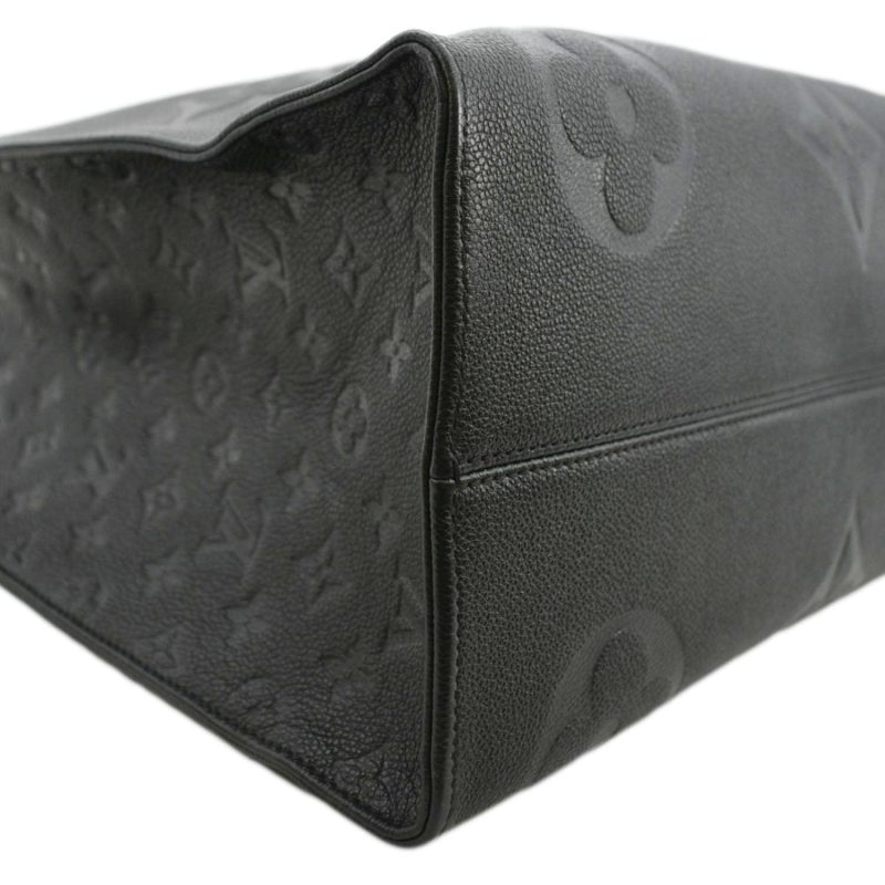 Louis Vuitton Onthego GM Monogram Empreinte Leather Tote Bag Black - Image 7