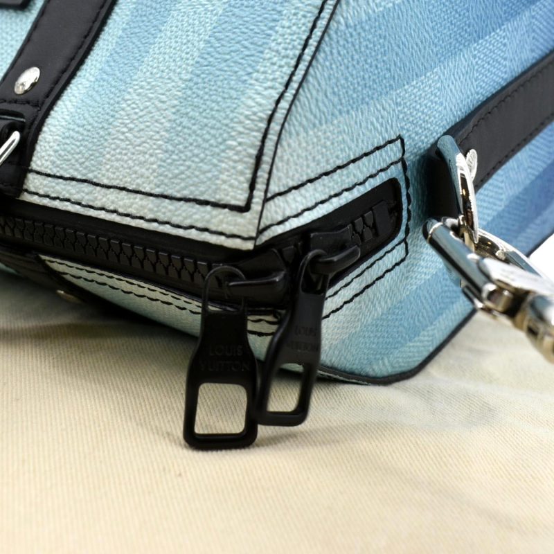 LOUIS VUITTON City Keepall Damier Stripes Shoulder Bag Gradient Blue - Image 8